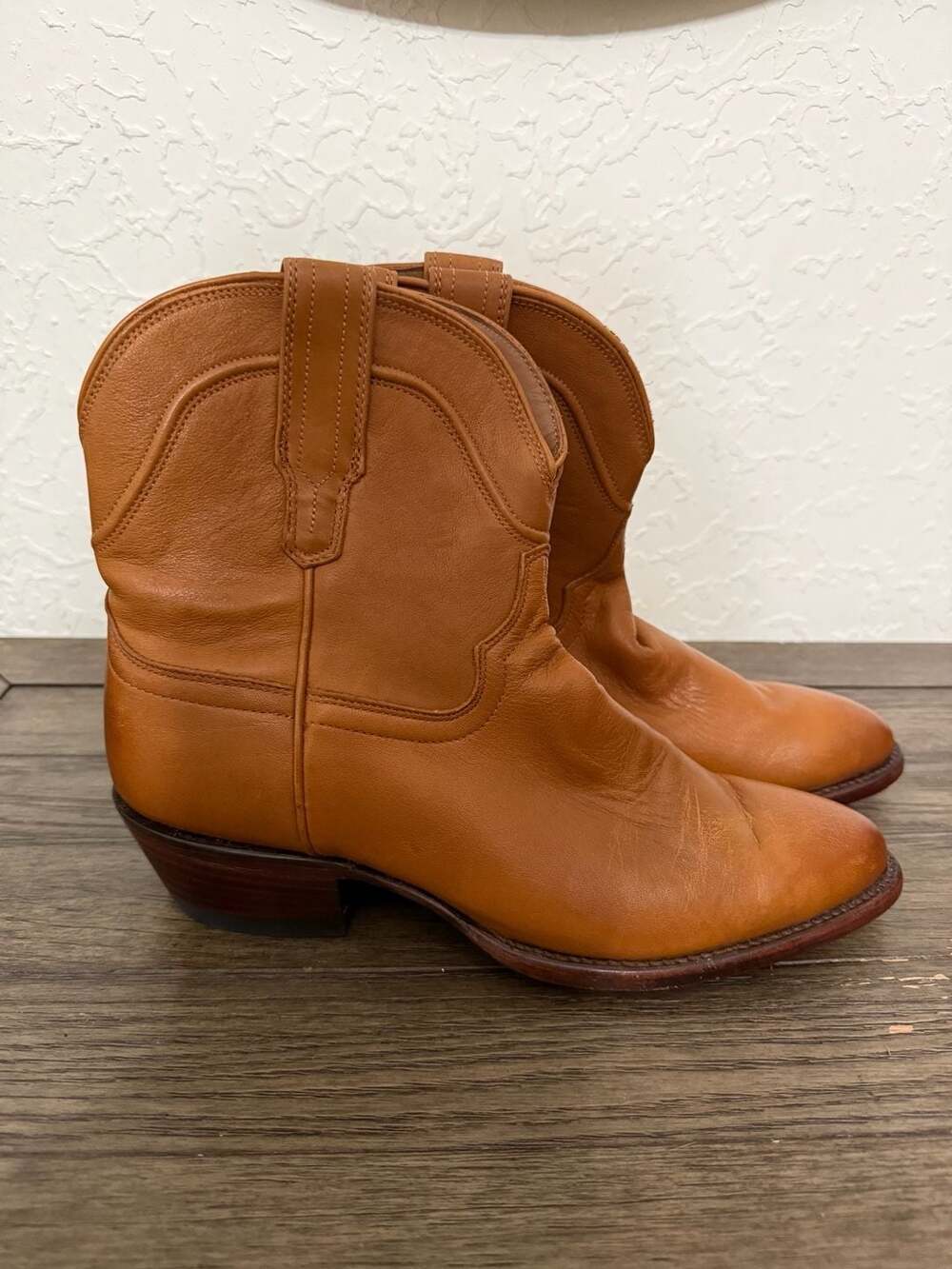 Tecovas The Penny Roper Western Leather Bootie in Desert Calf